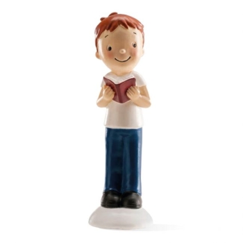 Décor figurine communion - Garçon avec un livre 