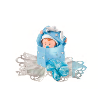 Bébé boîte bleu - 10 cm