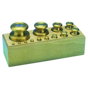 Série poids laiton socle bois