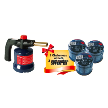 Chalumeau  à gaz + 3 cartouches offertes