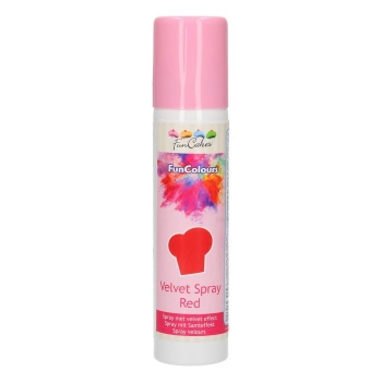 Funcakes - Spray EFFET VELOURS Colorant - Rouge - Halal - RÉSERVÉ AUX PROFESSIONNELS ET AU CAP