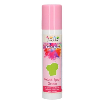 Funcakes - Spray EFFET VELOURS Colorant - Vert - Halal - RÉSERVÉ AUX PROFESSIONNELS ET AU CAP 