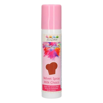 Funcakes - Spray EFFET VELOURS Colorant - Chocolat au lait - Halal - RÉSERVÉ AUX PROFESSIONNELS ET AU CAP
