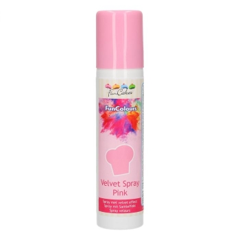 Funcakes - Spray EFFET VELOURS Colorant - Rose - Halal - RÉSERVÉ AUX PROFESSIONNELS ET AU CAP 