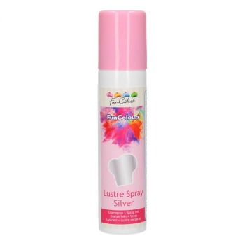 Funcakes - Spray colorant effet nacré - Argenté - RÉSERVÉ AUX PROFESSIONNELS/CAP 