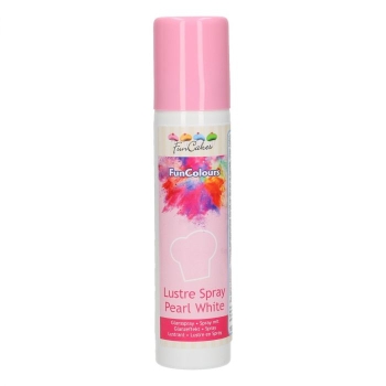 Funcakes - Spray colorant effet nacré - Blanc Nacré - RÉSERVÉ AUX PROFESSIONNELS/CAP