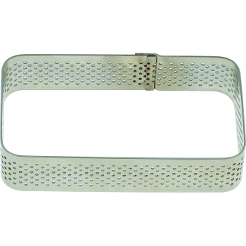 Rectangle inox perforé - 9 x 5 x h 2 cm - angles arrondis 