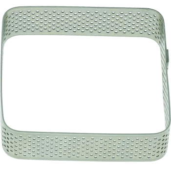 Carré inox perforé - 7,5 x 7,5 x h 2 cm - angles arrondis 