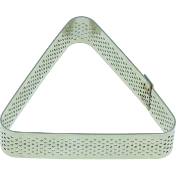 Triangle inox perforé - 8,5 x 7,5 x h 2 cm - angles arrondis - 