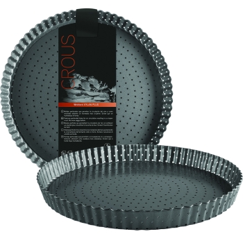 Moule anti-adhésif perforé - Tourtière cannelée fond mobile 