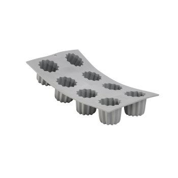 PLAQUE CANELÉS BORDELAIS ELASTOMOULE, MOUSSE DE SILICONE (plaque de 300 x 176 mm)