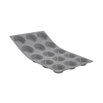 PLAQUE 15 TARTELETTES Ø 5CM ELASTOMOULE, MOUSSE DE SILICONE (plaque de 300 x 176 mm)