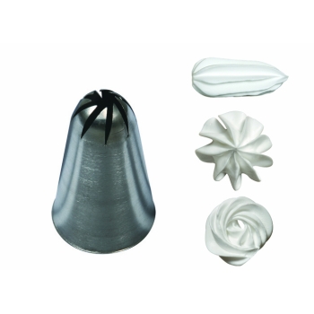 DOUILLE A ROSE EN INOX - 8 DENTS