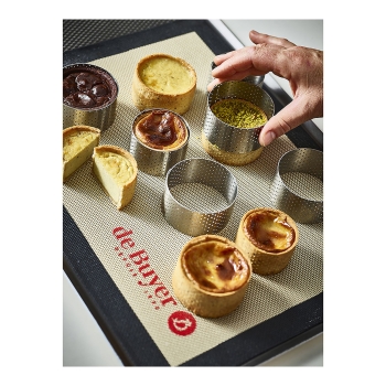 CERCLE À TARTE ROND VALRHONA, INOX PERFORÉ HT 3,5 CM