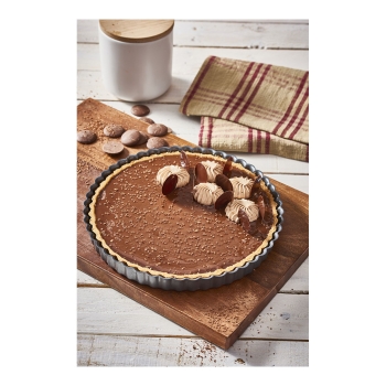 MOULE À TARTE CANNELE ROND, ACIER ANTIADHÉSIF - FOND FIXE
