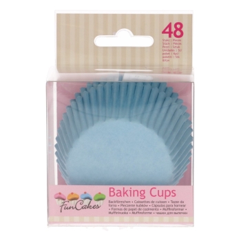 FUNCAKES - CAISSETTES À CUPCAKES - BLEU CLAIR - PCS/48