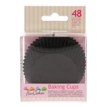 FUNCAKES - CAISSETTES À CUPCAKES - NOIRES - PCS/48
