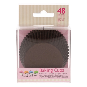 FUNCAKES - CAISSETTES À CUPCAKES - MARRON - PCS/48