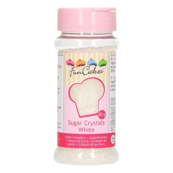CRISTAUX DE SUCRE COLORÉ BLANC - FUNCAKES - 80 G