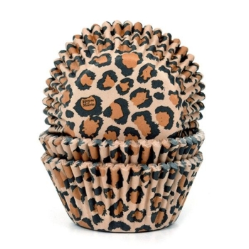 HOUSE OF MARIE CAISSETTES A CUPCAKES - IMPRIME LEOPARD - PCS /50