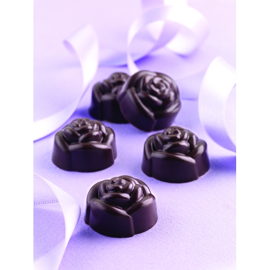 Plaque silicone pour chocolat "Easy Choc": 15 roses (plaque de 214 x 106 mm)   