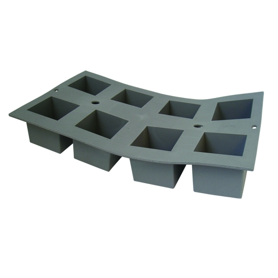 PLAQUE 8 CUBES 5 CM ELASTOMOULE, MOUSSE DE SILICONE  (plaque de 300 x 176 mm)