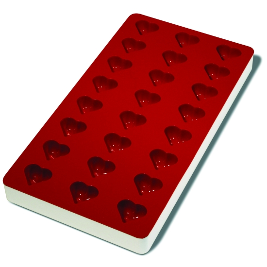 Plaque souple de 24 empreintes avec support rigide 180 x 335 mm : Coeur