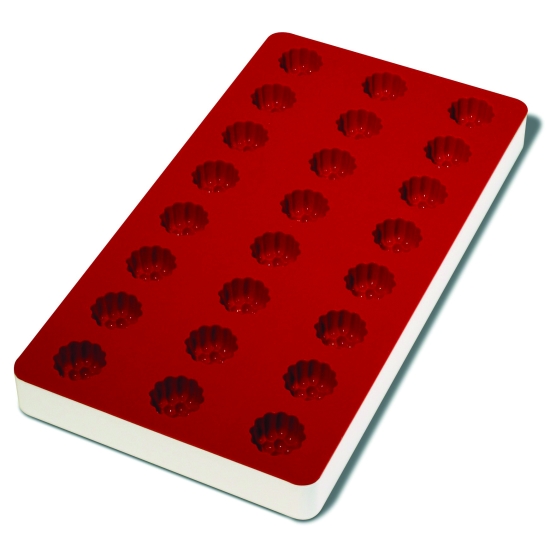 Plaque souple de 24 empreintes avec support rigide 180 x 335 mm : Framboise
