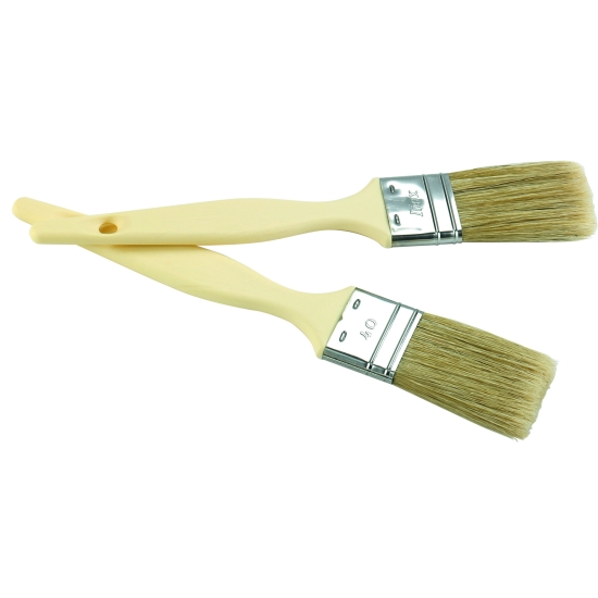 Pinceau pâtissier pure soie virole inox manche polypropylène - Lot de 6