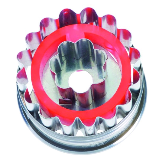 Découpoir à Sablé cannelé inox Rosace - diamètre 5cm - hauteur 3.5cm 