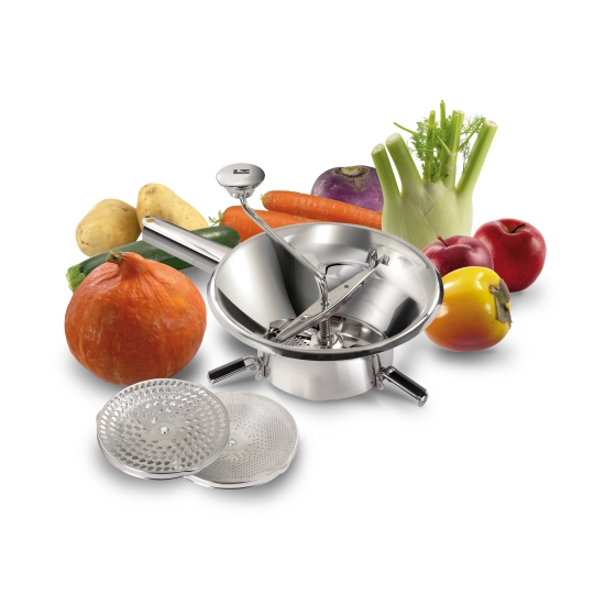 Moulin à légumes Inox n°3 Ø 31 cm avec 3 grilles - Matfer-Bourgeat