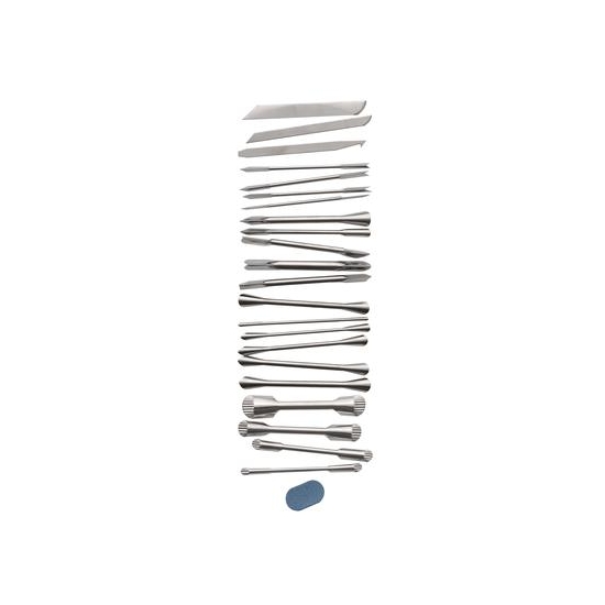    LT trousse de 22 outils de décor + pierre à affûter  