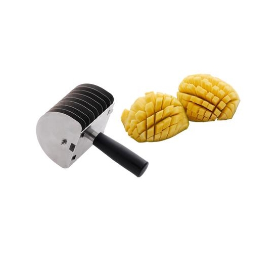 Coupe mangue en inox damiers 