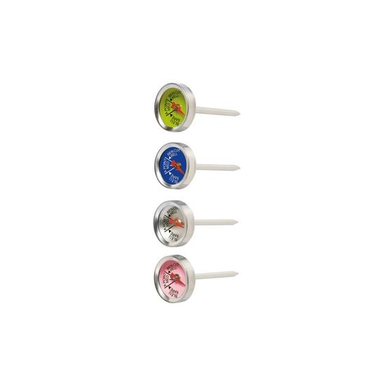  Lot de 4 mini thermomètres à viande individuels BBQ 
