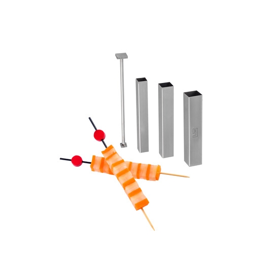  Kit de 3 tubes découpoirs carrés et 1 poussoir FOOD DESIGNER  