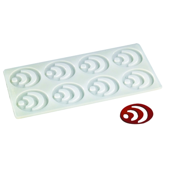 Plaque silicone 8 empreintes pour Décors Chocolat et Sucre  