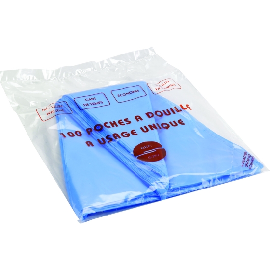 Poche jetable polyéthylène 56*30cm - "sachet distributeur" de 100 pièces