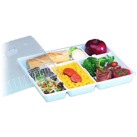 couvercle pvc pour Plateau repas 5 compartiments - 50 unités