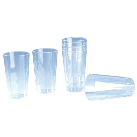 Verre plastique octogonal cristal - 20 unités 