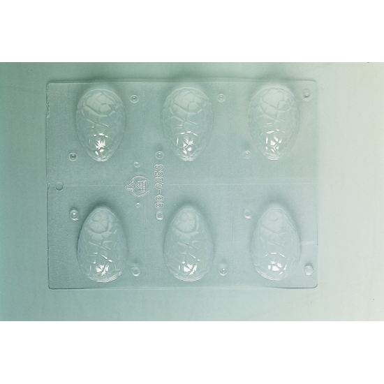 Plaque Pâques PM - 6 demi-coquilles craquelées