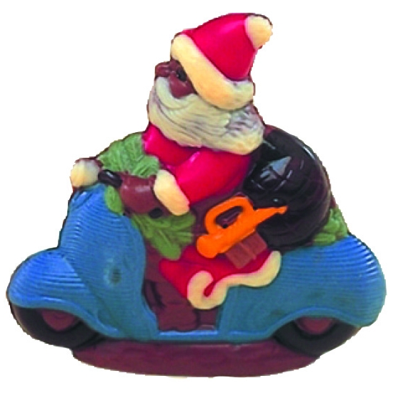 Moule polycarbonate pour chocolat 9 - Père Noël en scooter