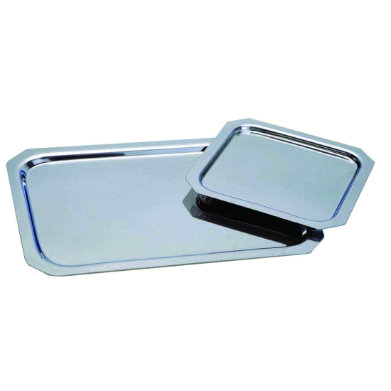 Plateau inox "pans coupés" poli brillant