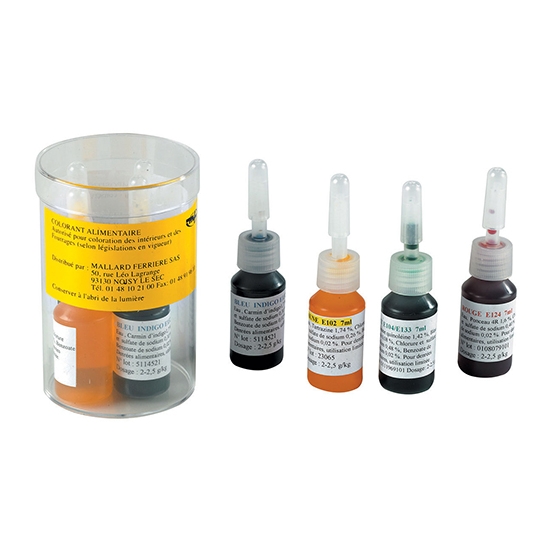 Boite de 4 Colorants Liquides Alimentaires