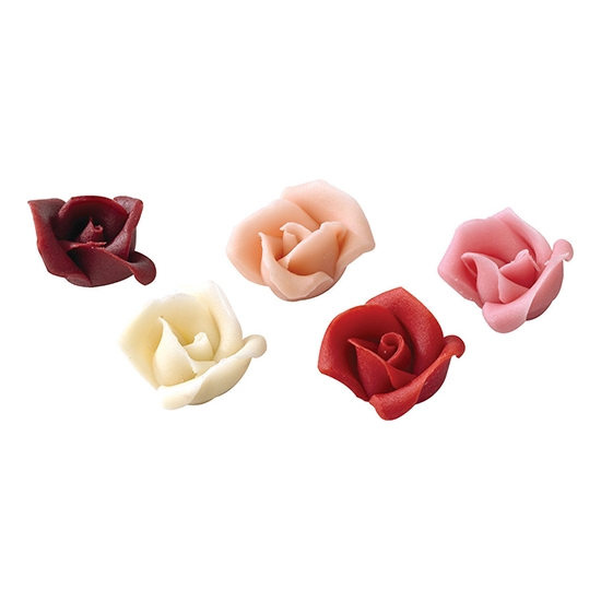Roses assorties pâte d'amande