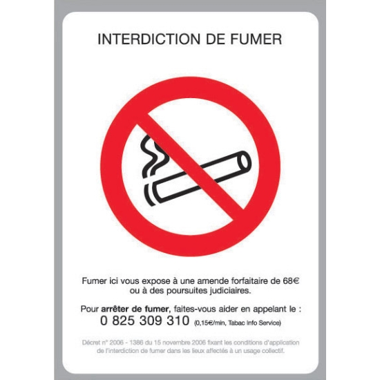 Pancarte "Interdiction de fumer" + fil nylon
