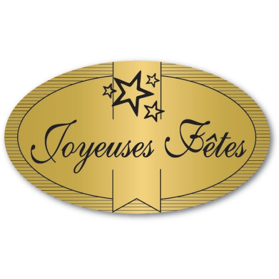 Etiquettes adhésives Joyeuses Fêtes - Boite distributrice de 500 étiquettes adhésives 