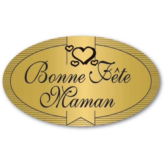Etiquettes adhésives Bonne Fête Maman - Boite distributrice de 500 étiquettes adhésives