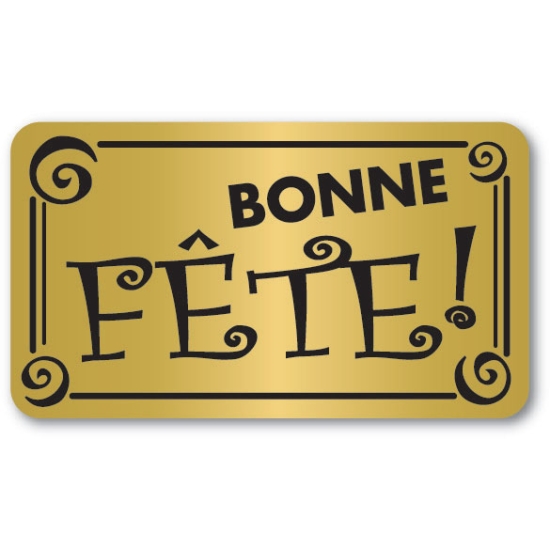 Etiquettes adhésives Bonne Fête - Boite distributrice de 500 étiquettes adhésives