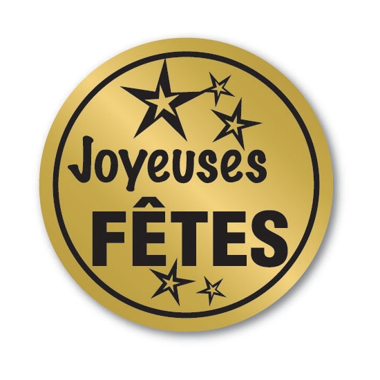 Etiquettes adhésives Joyeuses Fêtes 2 - Boite distributrice de 500 étiquettes adhésives