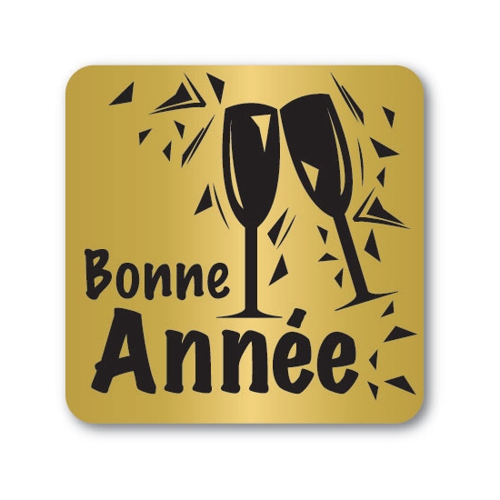 Etiquettes adhésives Bonne Année 2 - Boite distributrice de 500 étiquettes adhésives